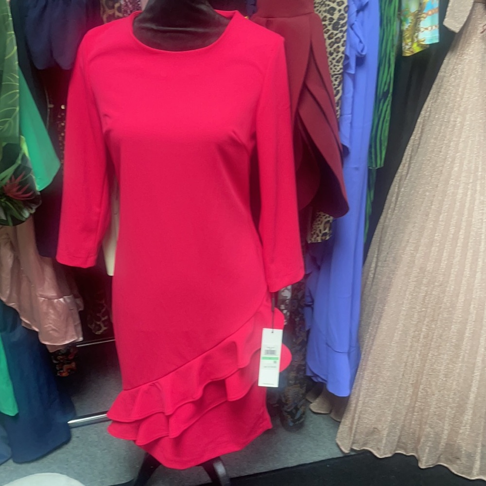 NWT PINK ❤️❤️❤️CALVIN KLEIN DRESS SZ**6 - Picture 2 of 8